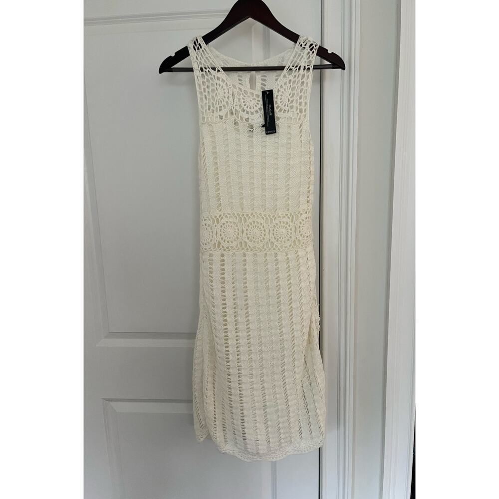 Venus women’s crochet dress Sz. S lined white beach NWT - Picture 2 of 8